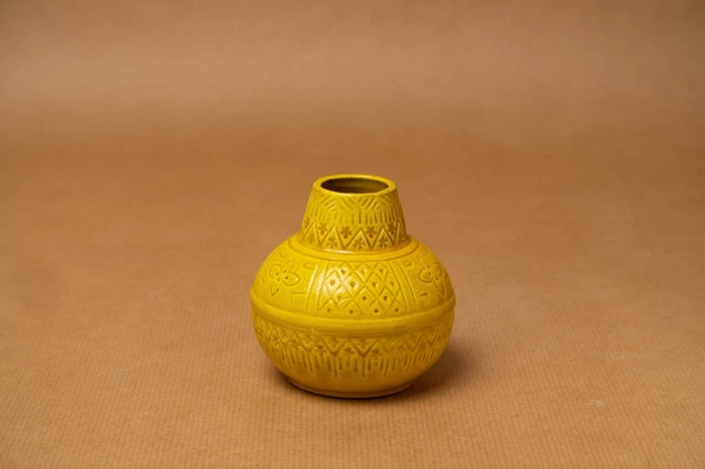 pot vase céramique faïence émaillée jaune XIX eme style Théodore Deck