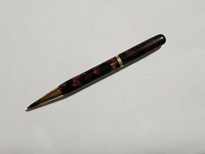Moore Pen Co. Yellow & Black Marble with Gold Trim Mechanical Pencil 1.1mm 1930s