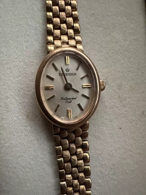 Sovereign hallmarked sales gold ladies watch