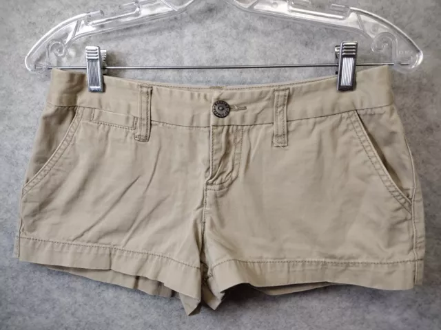 Mossimo Supply Co Denim Shorts Size 3 30" waist Junior Tan Low Rise 2" Inseam