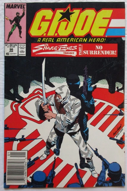GI Joe, A Real American Hero #96 Copper Age Marvel Comic 1990 FN/VF NEWSSTAND