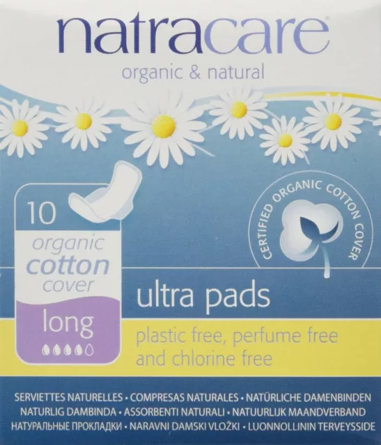 Natracare Natural Ultra Pads Long with wings x 10-8 Pack