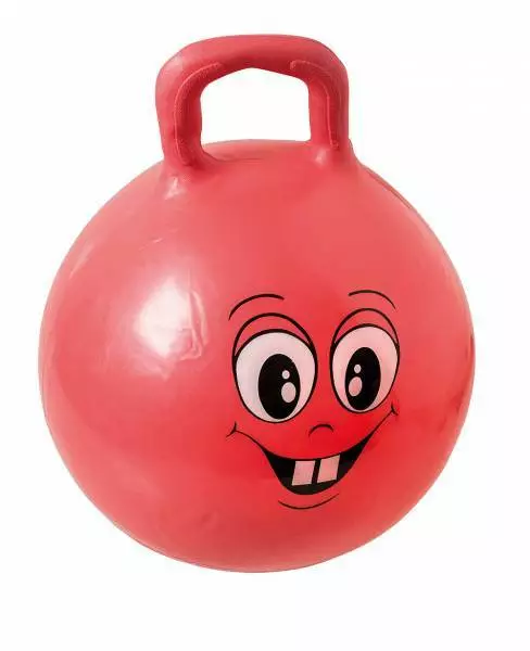 Idena Sprungball rot Happy Face Ø 45 - 50 cm Sprung Ball Hüpfball Springball neu