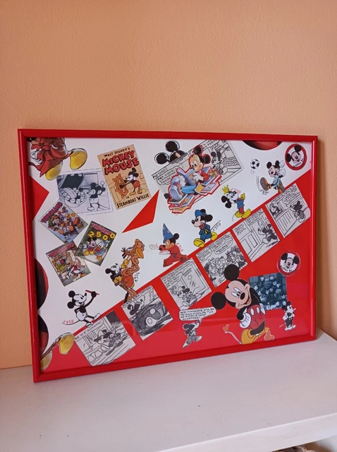 Quadro Collage "Topolino Story" con Cornice Nuova 30 x 40 cm