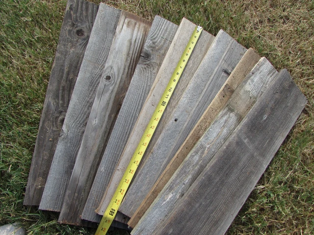 Reclaimed Old Fence Wood Boards - 5 Fence Boards - 24" Weathered Barn Wood Plank 2