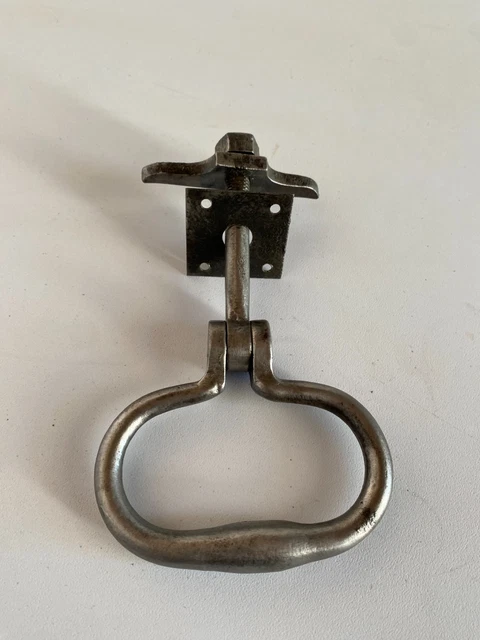 ANCIEN VERROU POIGNÉE cochonnier en fer forgé, serrure targette ferrure penture EUR 39,00 - FR