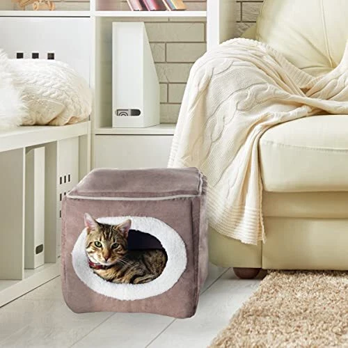 Cozy Cat House Removable Foam Cushion Small Animal Bed Cat Cave for Puppies 2