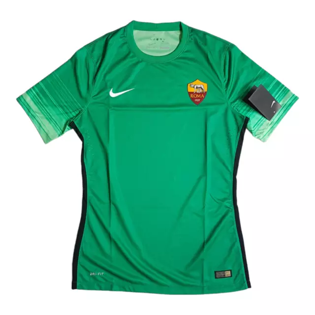 Men's Nike AS Roma Player Match Issue Goalkeeper Jersey SS Green sz MEDIUM