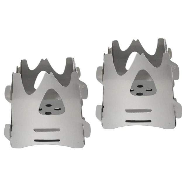 2 Pack Stainless Steel Stove Backpacking Wood Stove Burning Wood Mini Travel