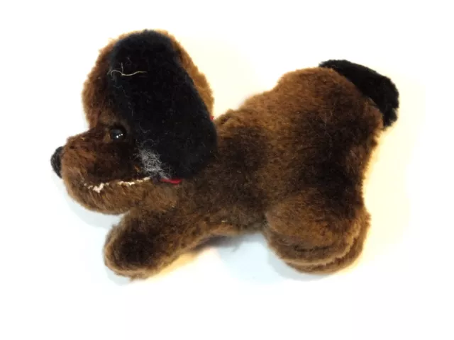 VTG Brown Puppy Plush Stuffed Animal Toy Hugger Clip On Clinger 80s Grabber T18