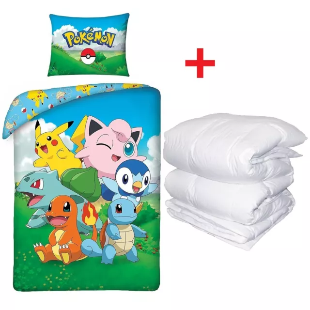 Pokemon Forêt Complete Lit Simple Housse de Couette Avec Duvet Hivernal