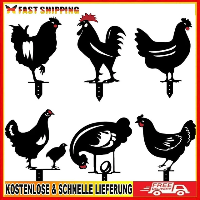 Chicken Yard Art Garden Statues Outdoor Backyard Lawn Stakes Hen Decor Ornaments