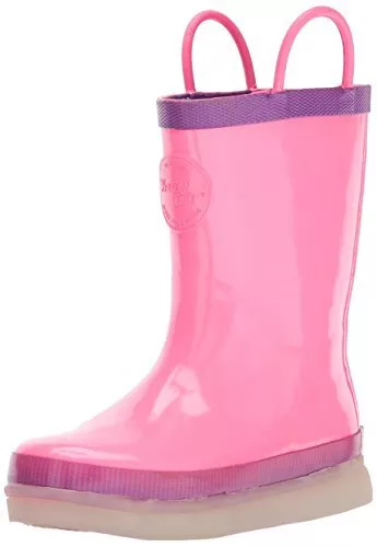 Western Chief Kids Rechargeable LED Rain Boot, Pink, 8 M US Toddler