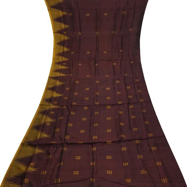 Vintage violet 100 % pure soie de mûrier tissé à la main sari