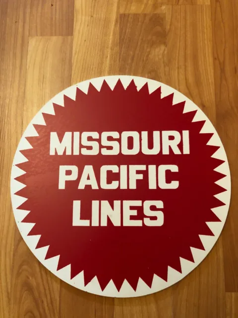 Vintage Missouri Pacific Lines Railway Sign Train Locomotive Railroad 11" Circle