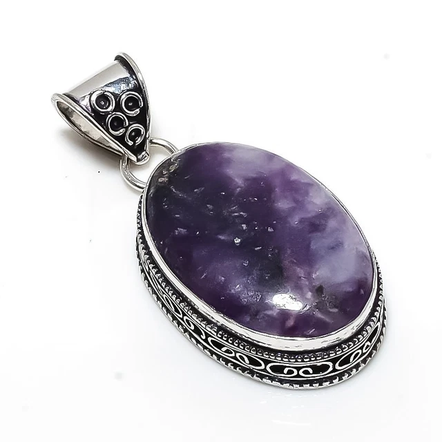 Vintage- Lepidolite Gemstone Handmade Gift Jewelry Pendant 1.97" H850