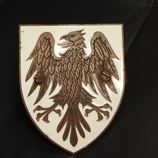 Plaque Blason En Bronze Émaillé Aigle Armorial Famille Ou Commune 2