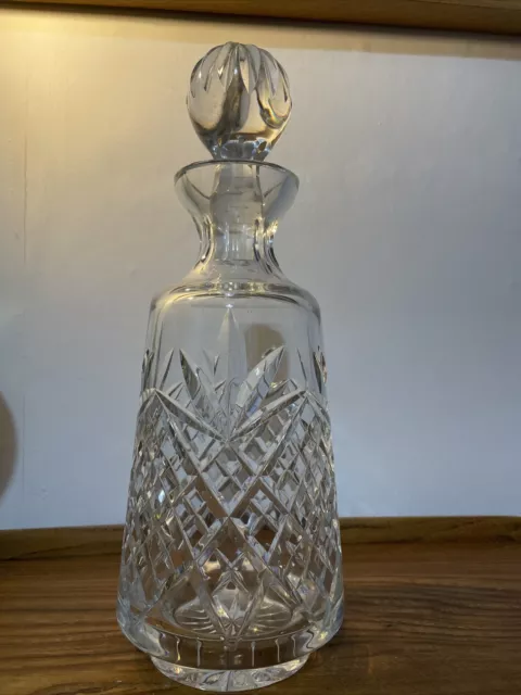 Beautiful Heavy Lead Crystal Cut Glass Decanter- Port / Whisky /Brandy /Liquor