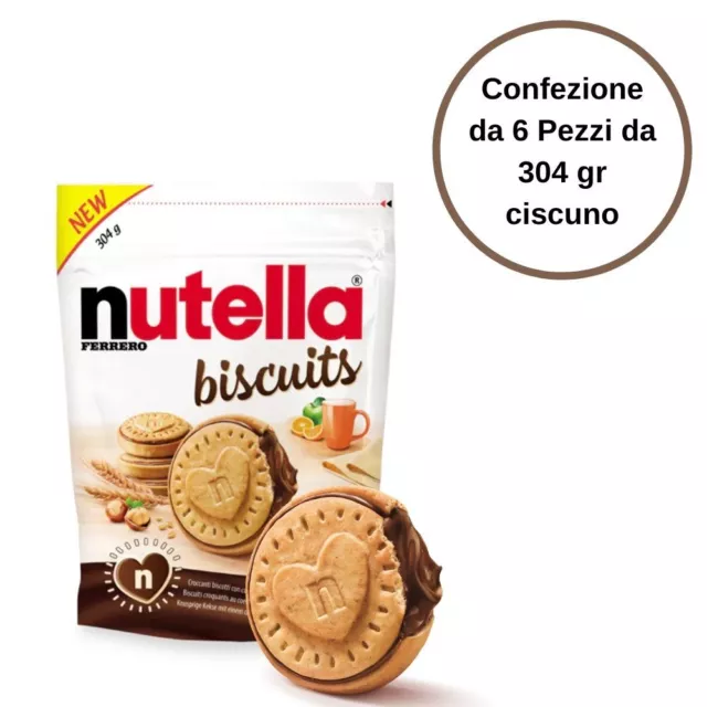 Nutella Biscuits Biscotti ripieni di Nutella Confezione da 6 pezzi da 304 gr