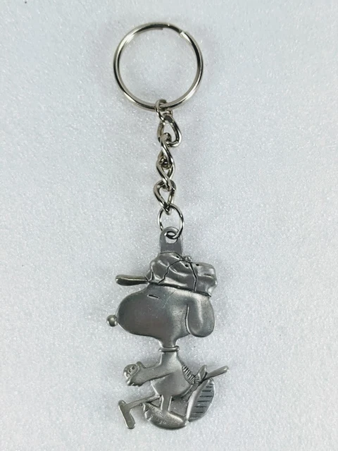 Pewter " Snoopy Golfer " Keychain