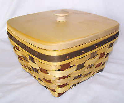 Longaberger Large Berry ACT BASKET Protector Custom Lid American Craft Tradition