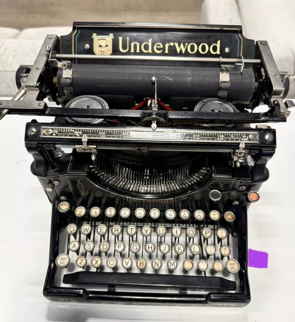 Vintage 1917 Underwood Standard Typewriter No. 5 Deco Hemingway Rare Classic