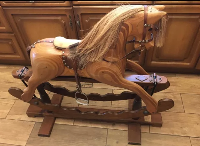 Vintage Wooden Rocking Horse