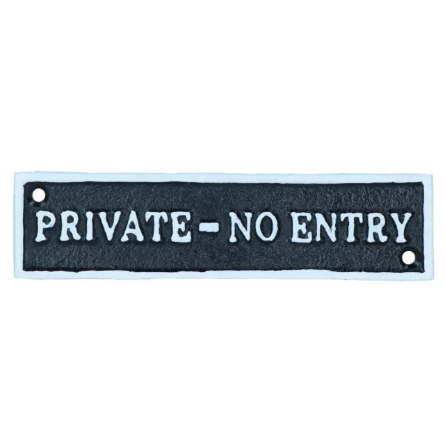 Private No Entry Black Cast Iron Sign Plaque Door Wall House Gate Shop Cafe