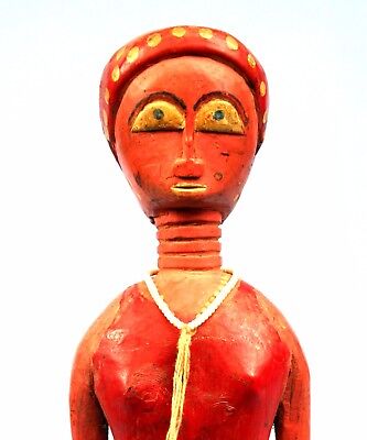 Art Africain African Afrikanisch Kunst Arte Tribal Ancien Colon Baoulé - 27 Cms