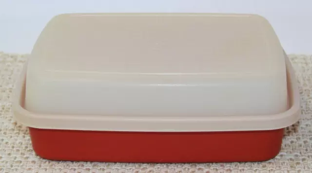 Vintage Tupperware 1518 1519 Red Paprika Marinade Container Storage Dish  Lid
