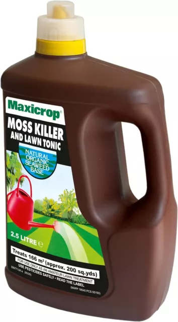 Maxicrop 86600259 Moss Killer & Lawn Tonic, 2.5L - Fast Acting 2-in-1 Moss Kill