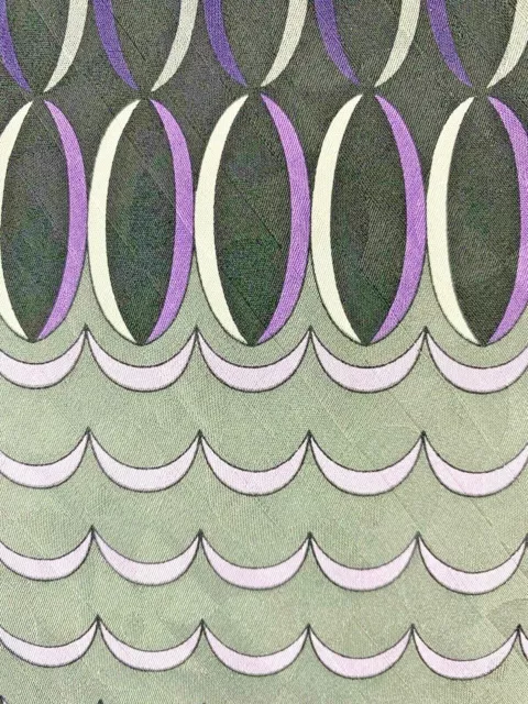 Vintage Franco Botta Mens Silk Necktie Black Lavender White Purple Tie GUC￼