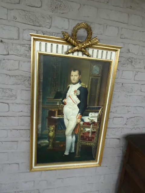 Vintage 70s Louis XVI frame Napoleon Portrait on canvas