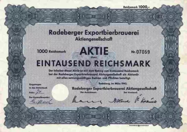 Radeberger Exportbierbrauerei 1942 Radeberg Dresden Dr. Oetker Bielefeld Kupons