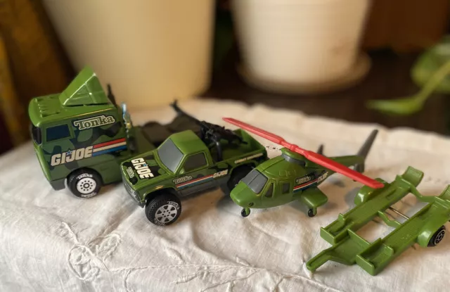GI Joe Tonka Military Machines Vehicles 1988 Lot Jeep Semi Helicopter Trailer