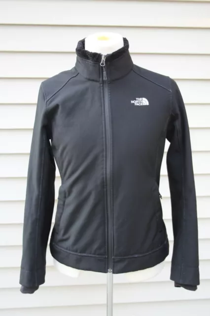 The North Face Size M Womens Black Full Zip Fleece Lined Softshell Jacket