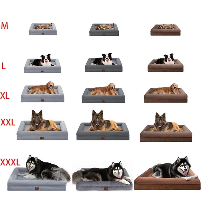 Orthopedic Foam M L XL XXL XXXL Dog Bed 4-Side Memory Foam Bolster Pet Sofa