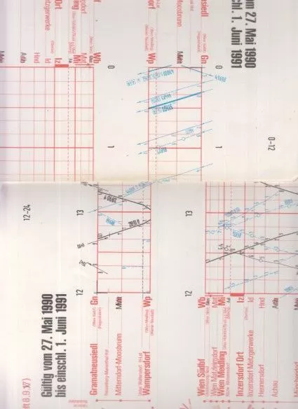 Blatt Nr. 9 (Heft 8, 9). (Bildfahrplan). (2 TEILE) / 0-12 und 12-24. Gültig vom