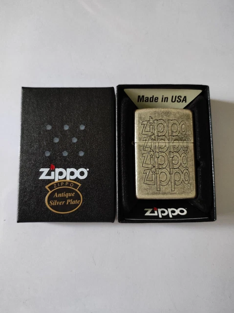 Zippo 279047 Antique Silver Plate Lighter Case - No Inside Guts Insert