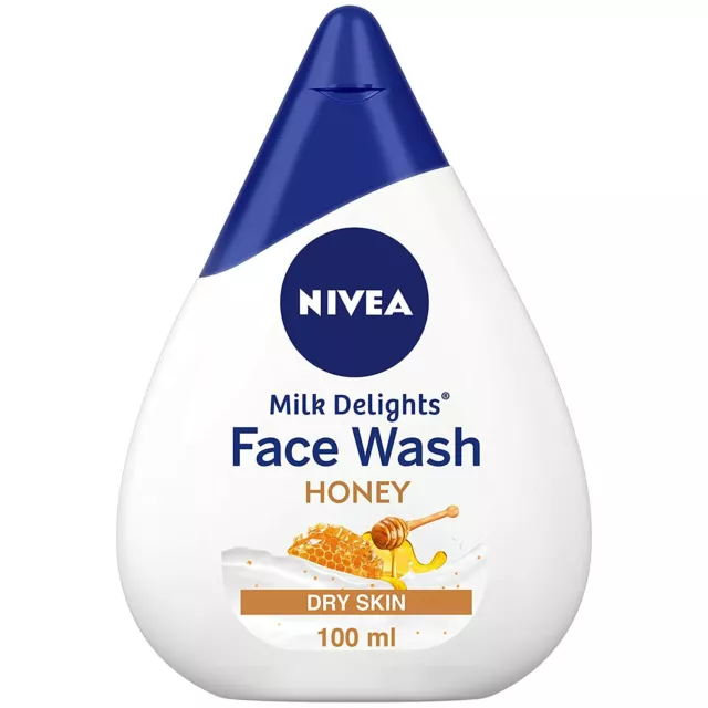 NIVEA Femme Visage Lavage pour Sec Peau, Lait Delights Miel, 100 ML (Lot De 2)