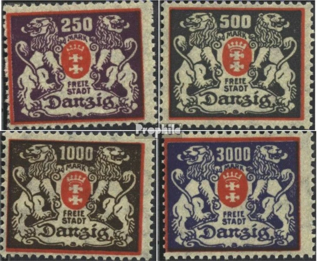Danzig 143-146 (kompl.Ausg.) Gefälligkeitsentwertung gestempelt 1923 Freimarken