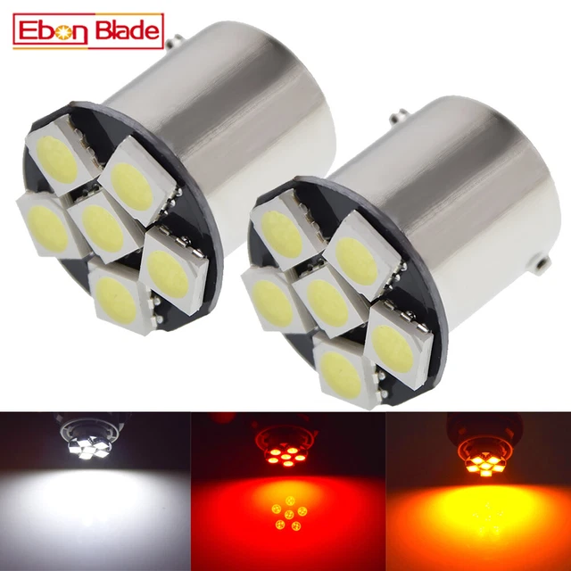6V Warm White LED Bulb – BA15S / GLB205, 5W, For Scooter Motorbike Moped (Road Legal)