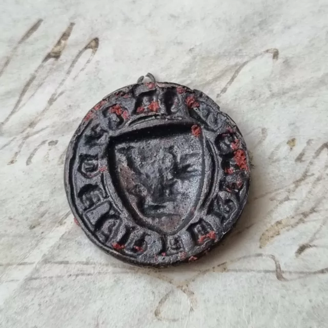 Matrice Sceau Ancien Cachet Armoiries A Déterminer Sigillographie