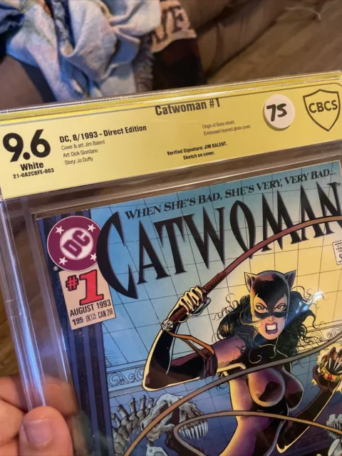 Catwoman 1 vol 2 Cbcs 9.6 NM+ (1993) Signed & Remark By Jim Balent 3