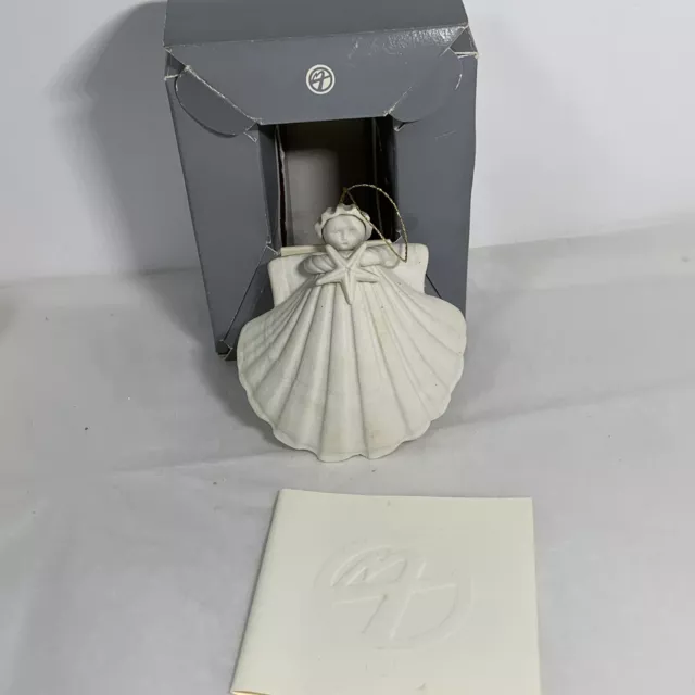 Vintage Margaret Furlong Porcelain Starfish Angel Christmas Ornament Orig Box