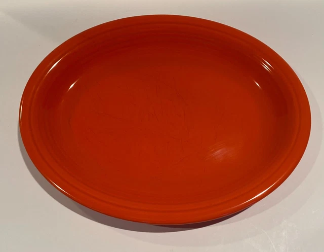 Vintage Homer Laughlin Fiesta Fiestaware Oval Platter-Red Glaze-AS-IS LOOK