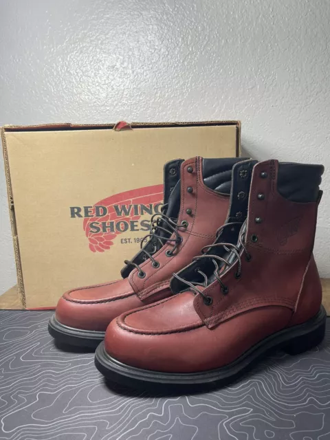RED WING USA Classic Supersole 402 Plain Toe Mens Moc Toe Red Work ...