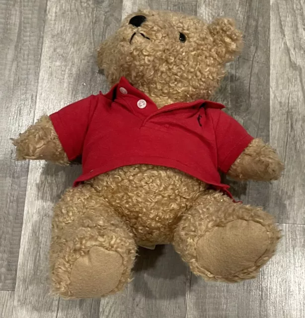 Ralph Lauren Plush Teddy Bear Wearing a Red Polo Shirt Jointed Stuffed Animal