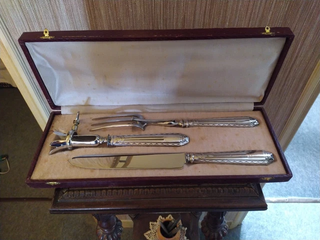 Service à Découper En Argent Sterling Monogrammé - Vintage 1920-1940