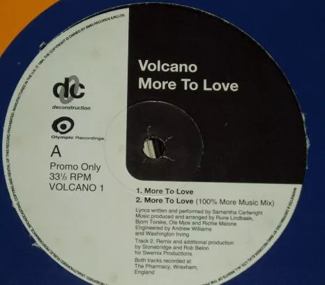 Volcano - More To Love - UK Promo 12" Vinyl - 1994 - Deconstruction